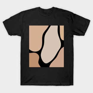 Minimal Modern  Abstract Shapes Black and Pink Pattern T-Shirt